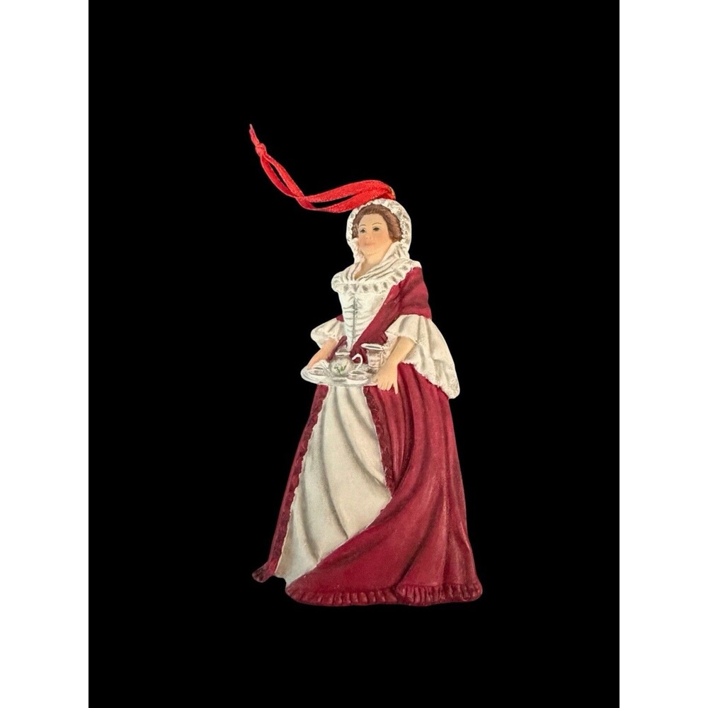 Vtg MV/DMA Colonial Lady Housemaid Tea Server Christmas Holiday Ornament